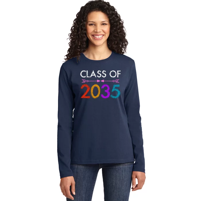 Class Of 2035 Cute Graduation Ladies Long Sleeve Shirt