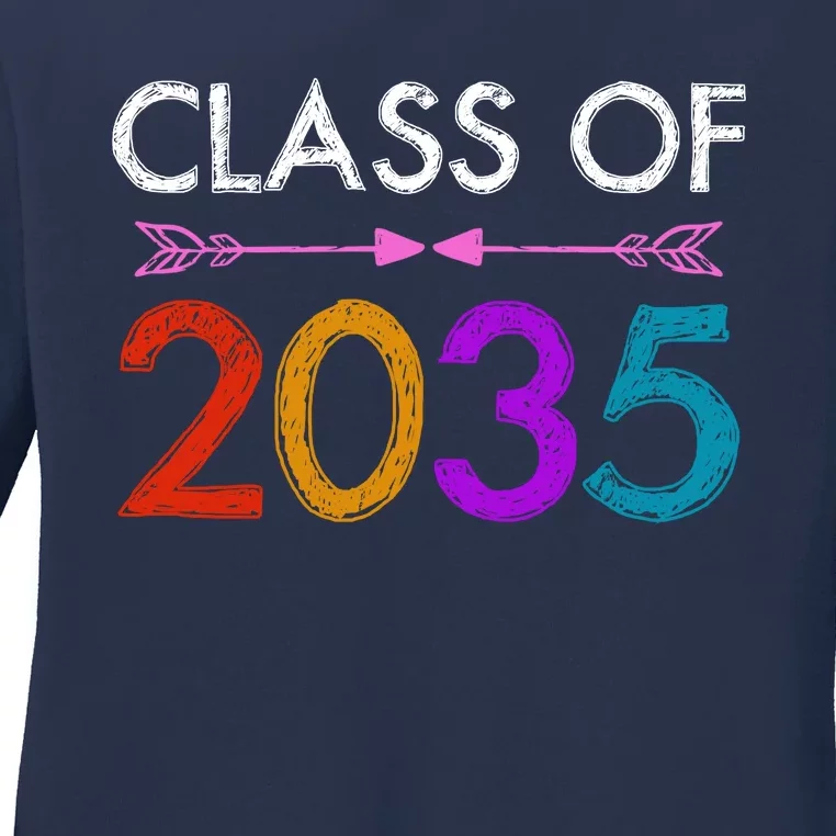 Class Of 2035 Cute Graduation Ladies Long Sleeve Shirt