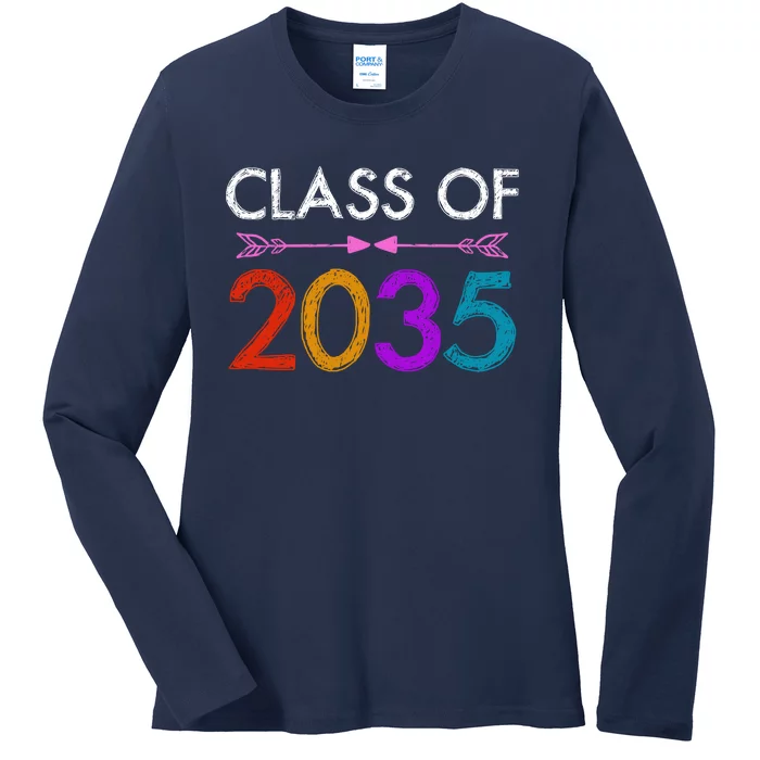 Class Of 2035 Cute Graduation Ladies Long Sleeve Shirt