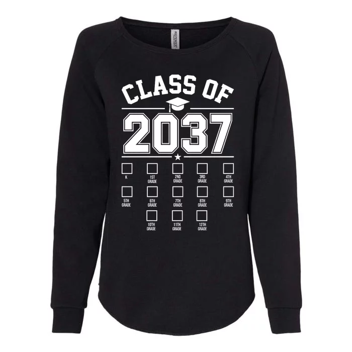 Class Of 2037 Grow With Me Checklist Kindergarten 12th Grade Womens California Wash Sweatshirt