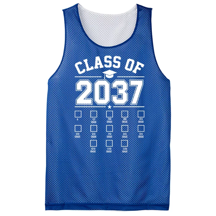 Class Of 2037 Grow With Me Checklist Kindergarten 12th Grade Mesh Reversible Basketball Jersey Tank