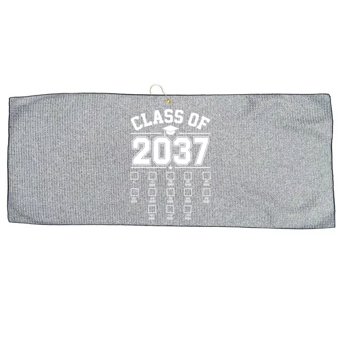 Class Of 2037 Grow With Me Checklist Kindergarten 12th Grade Large Microfiber Waffle Golf Towel