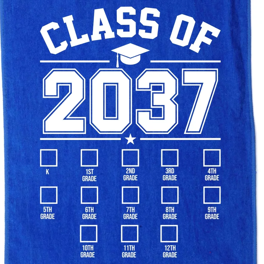 Class Of 2037 Grow With Me Checklist Kindergarten 12th Grade Platinum Collection Golf Towel