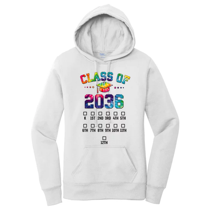 Class Of 2036 Grow With Me With Space For Checkmarks Women's Pullover Hoodie