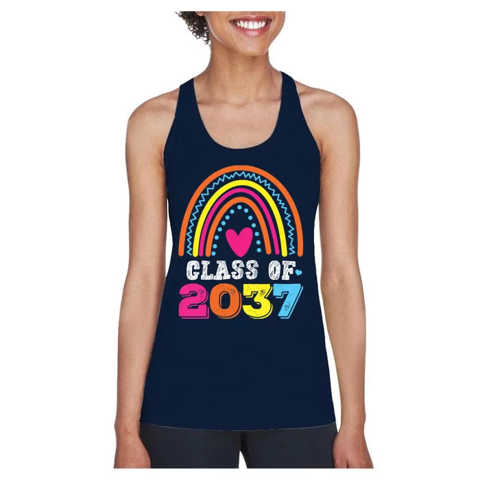 Class Of 2037 Kindergarten Pre-k Grow with Me Graduation Women's Racerback Tank