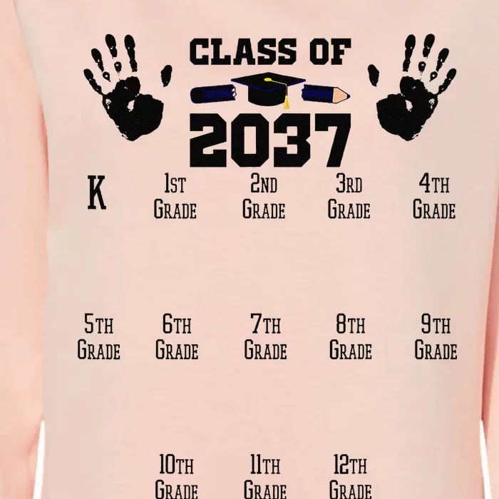 Class Of 2037 Grow With Me Handprint Prek 12th Grade Gift Womens California Wash Sweatshirt