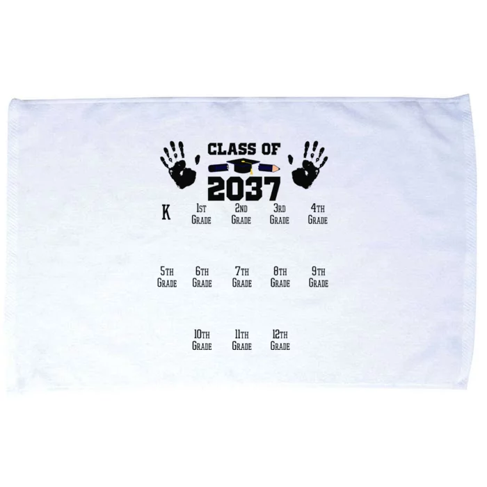 Class Of 2037 Grow With Me Handprint Prek 12th Grade Gift Microfiber Hand Towel