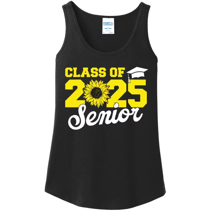 Class Of 2025 Senior 2025 Sunflower Back To School 2025 Girl Ladies Essential Tank