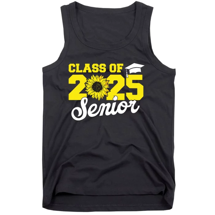 Class Of 2025 Senior 2025 Sunflower Back To School 2025 Girl Tank Top