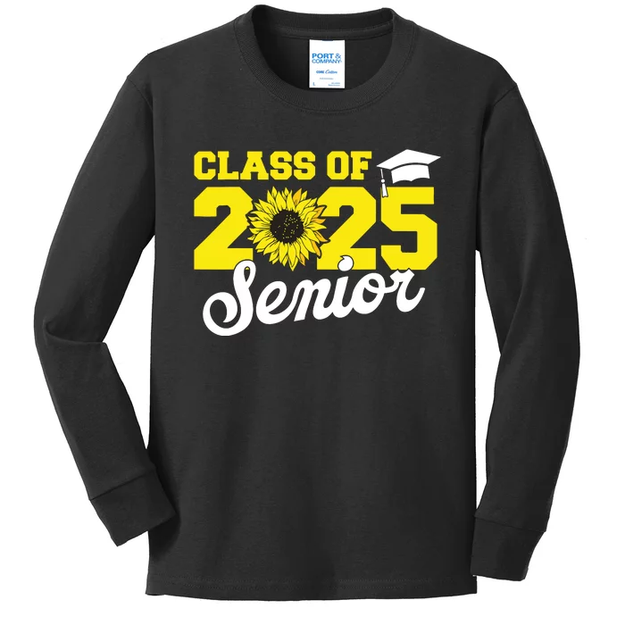 Class Of 2025 Senior 2025 Sunflower Back To School 2025 Girl Kids Long Sleeve Shirt