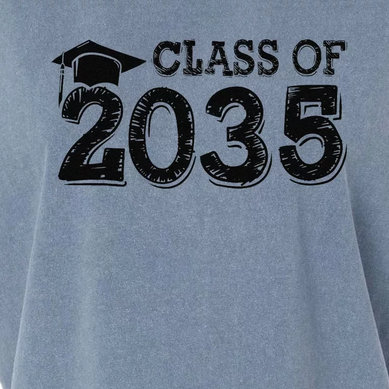 Class Of 2035 Grow With Me Handprints Space On Back Garment-Dyed Women's Muscle Tee