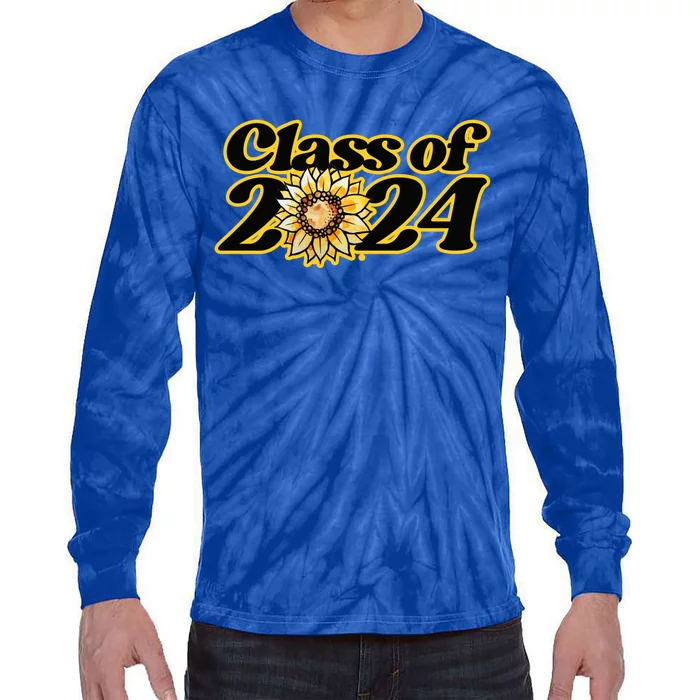 Class Of 2024 Sunflowers Gift Tie-Dye Long Sleeve Shirt