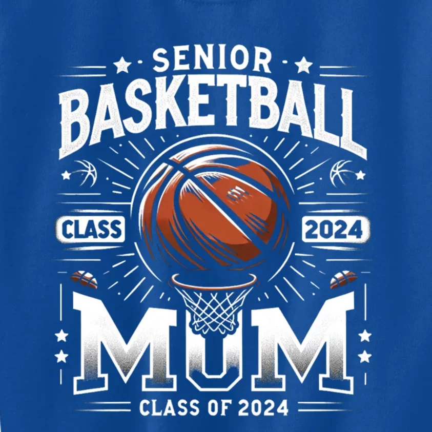 Class Of 2024 Senior Mom Basketball Graduation Gift Kids Sweatshirt