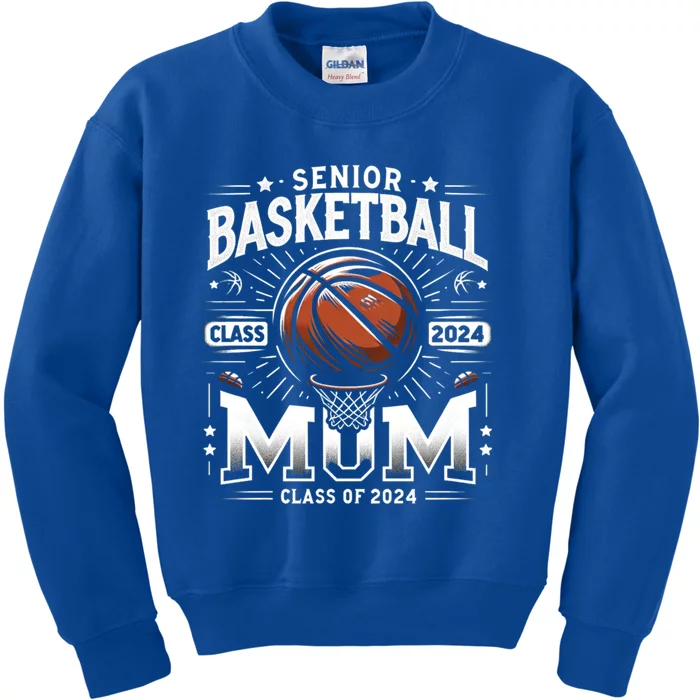 Class Of 2024 Senior Mom Basketball Graduation Gift Kids Sweatshirt