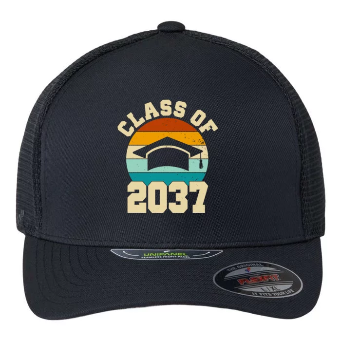 Class Of 2037 Kindergarten Graduation Retro Flexfit Unipanel Trucker Cap