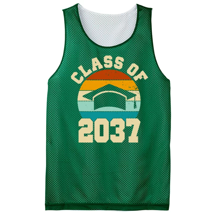 Class Of 2037 Kindergarten Graduation Retro Mesh Reversible Basketball Jersey Tank