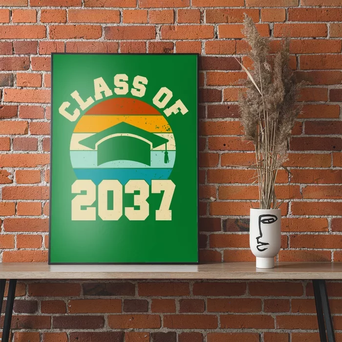 Class Of 2037 Kindergarten Graduation Retro Poster