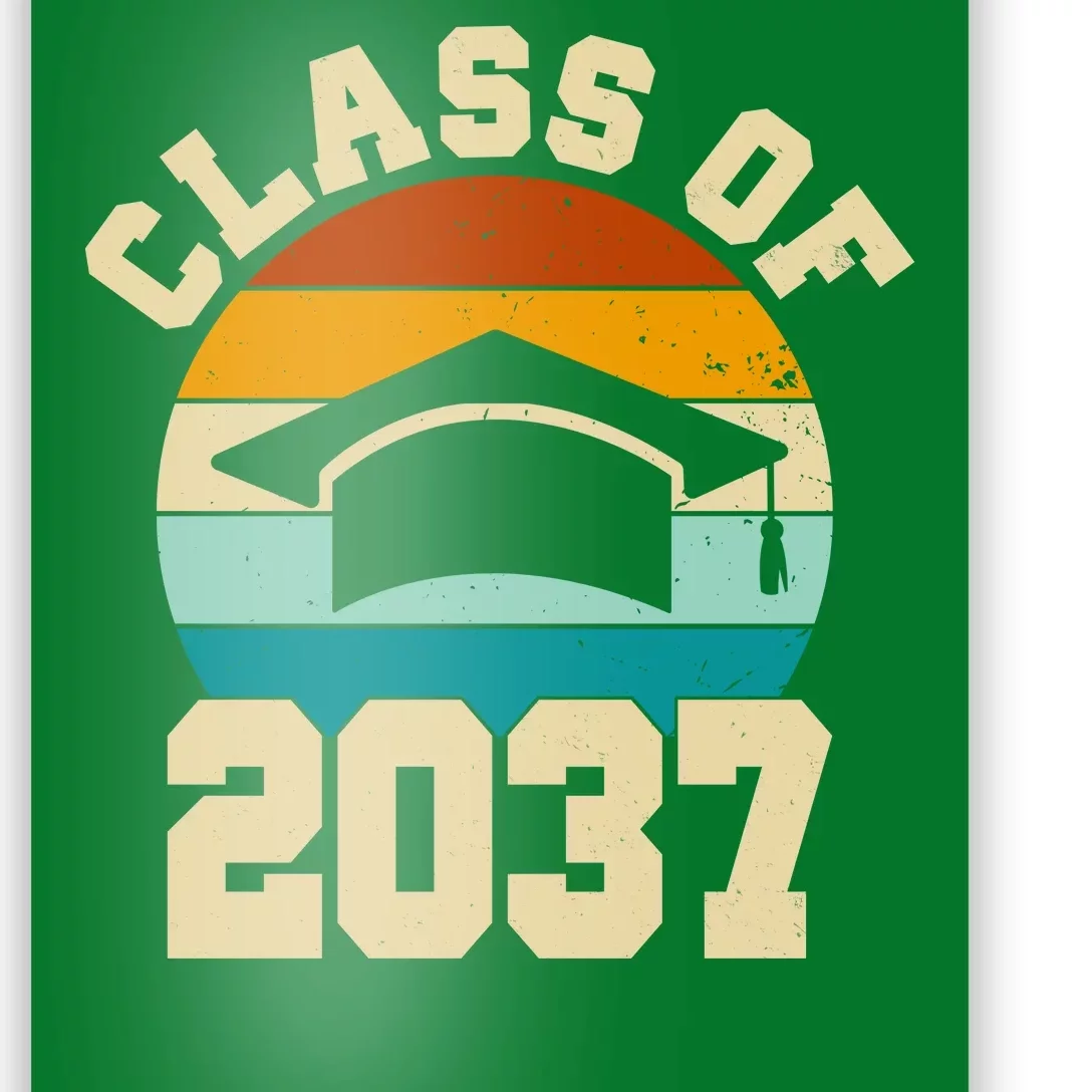 Class Of 2037 Kindergarten Graduation Retro Poster