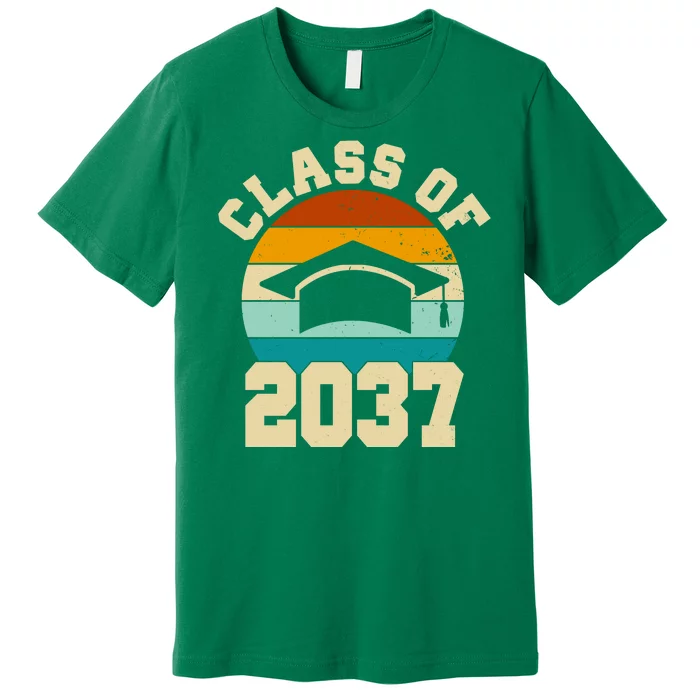 Class Of 2037 Kindergarten Graduation Retro Premium T-Shirt