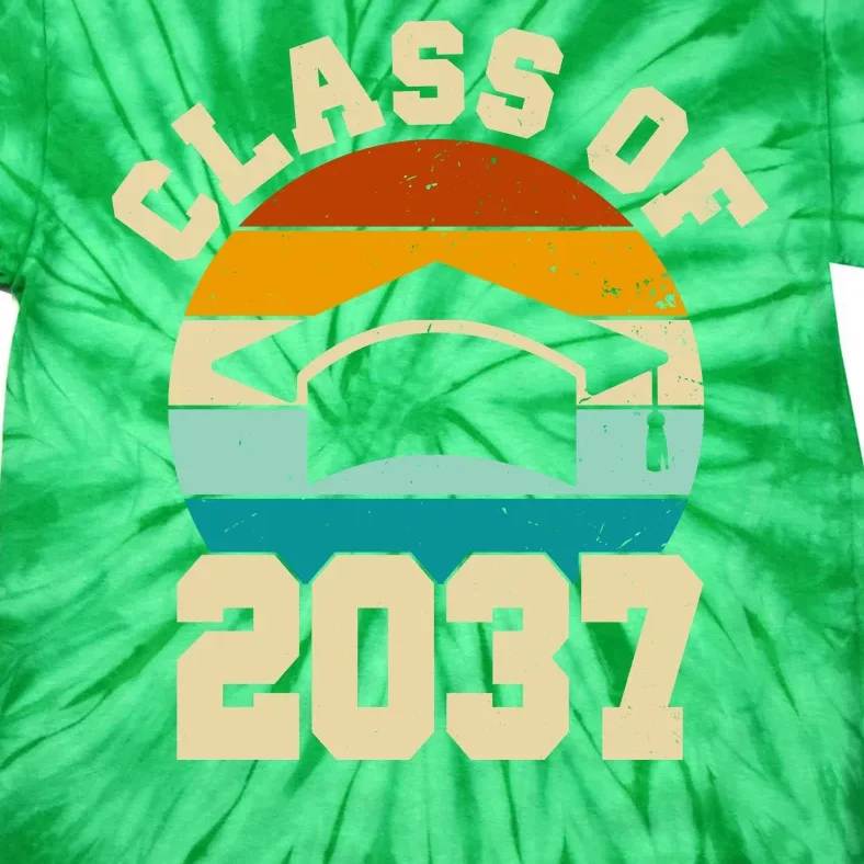 Class Of 2037 Kindergarten Graduation Retro Tie-Dye T-Shirt