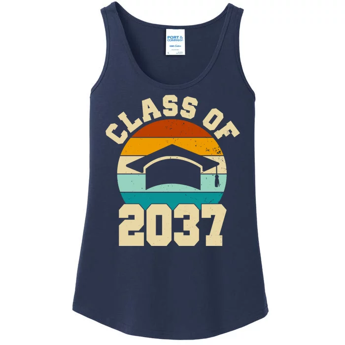 Class Of 2037 Kindergarten Graduation Retro Ladies Essential Tank