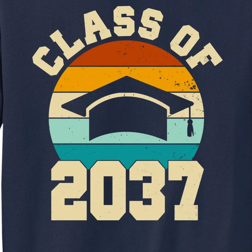 Class Of 2037 Kindergarten Graduation Retro Tall Sweatshirt