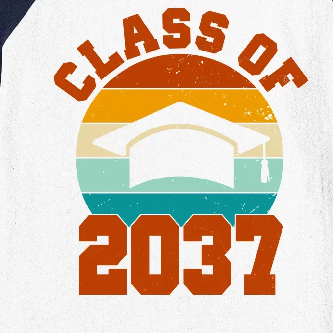 Class Of 2037 Kindergarten Graduation Retro Baseball Sleeve Shirt