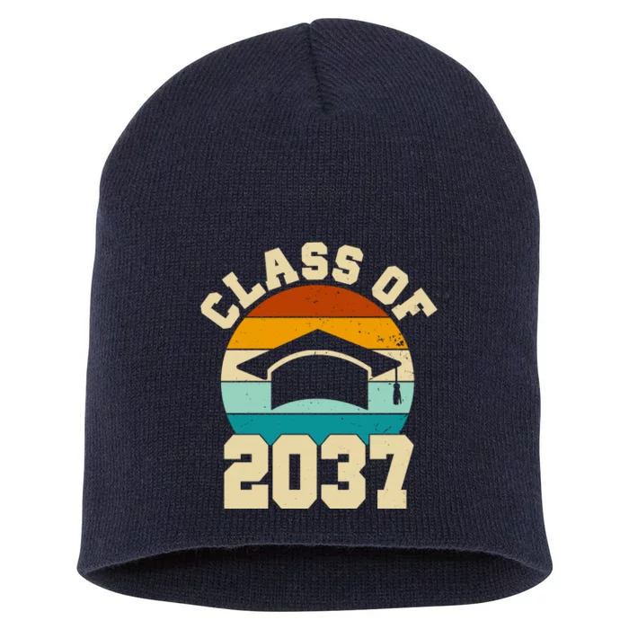 Class Of 2037 Kindergarten Graduation Retro Short Acrylic Beanie