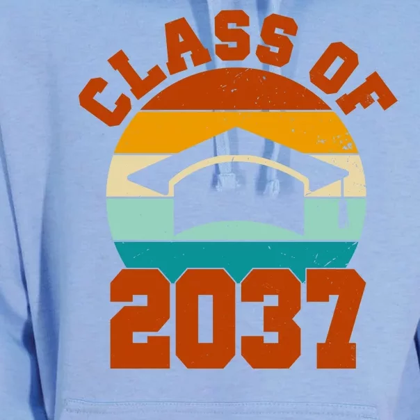 Class Of 2037 Kindergarten Graduation Retro Unisex Surf Hoodie