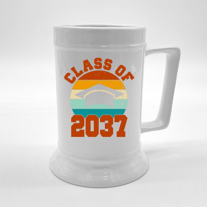 Class Of 2037 Kindergarten Graduation Retro Front & Back Beer Stein