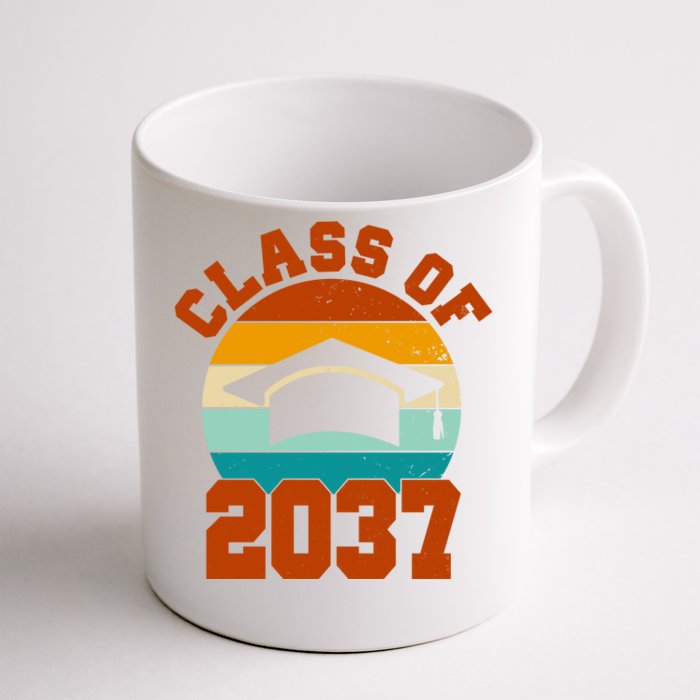 Class Of 2037 Kindergarten Graduation Retro Front & Back Coffee Mug