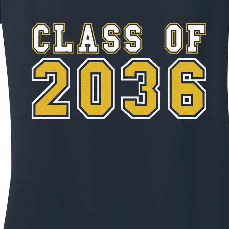 Class Of 2036 Graduation First Day Of Kindergarten PreK Women's V-Neck T-Shirt