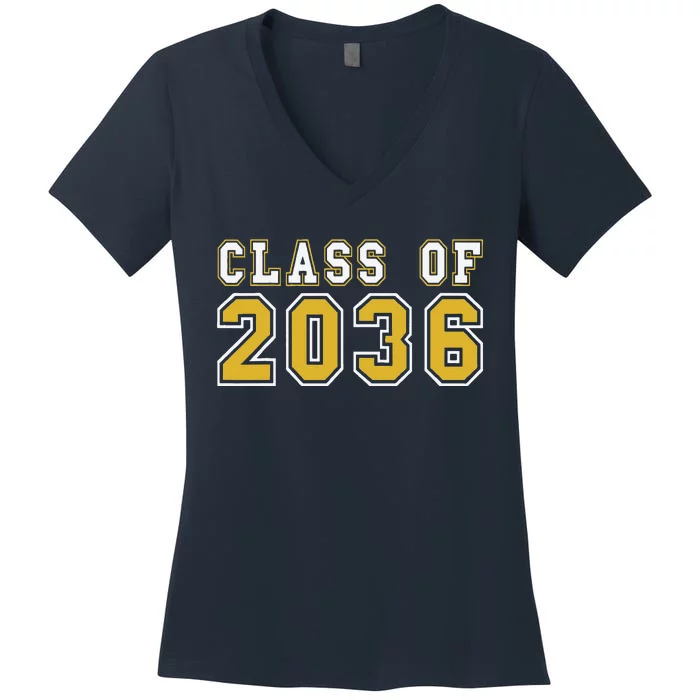 Class Of 2036 Graduation First Day Of Kindergarten PreK Women's V-Neck T-Shirt