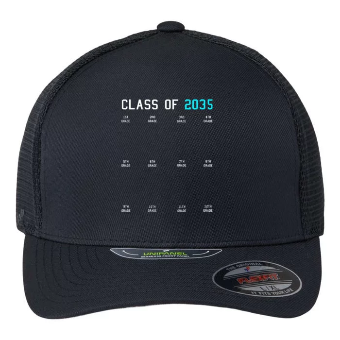 Class Of 2035 Grow With Me Graduation First Day Handprints Flexfit Unipanel Trucker Cap