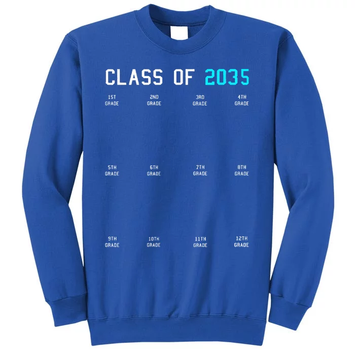 Class Of 2035 Grow With Me Graduation First Day Handprints Tall Sweatshirt