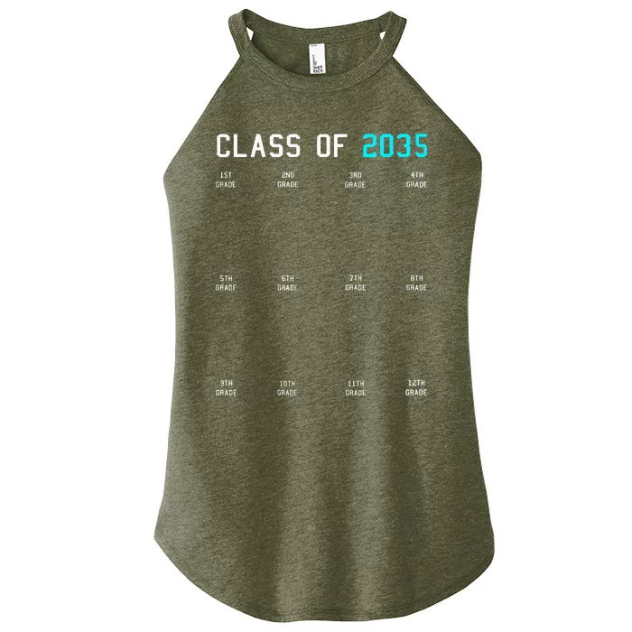 Class Of 2035 Grow With Me Graduation First Day Handprints Women’s Perfect Tri Rocker Tank