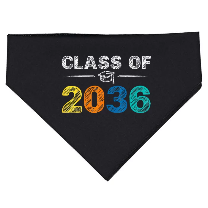 Class of 2036 Grow With Me First Day of School Graduation USA-Made Doggie Bandana