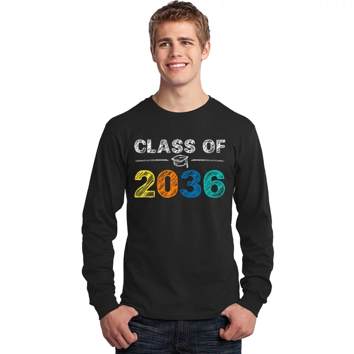 Class of 2036 Grow With Me First Day of School Graduation Long Sleeve Shirt