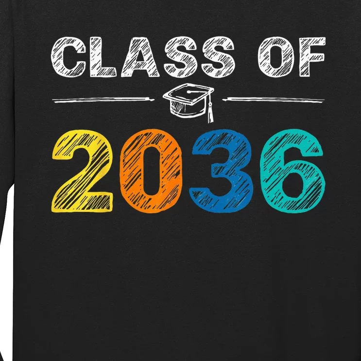 Class of 2036 Grow With Me First Day of School Graduation Long Sleeve Shirt