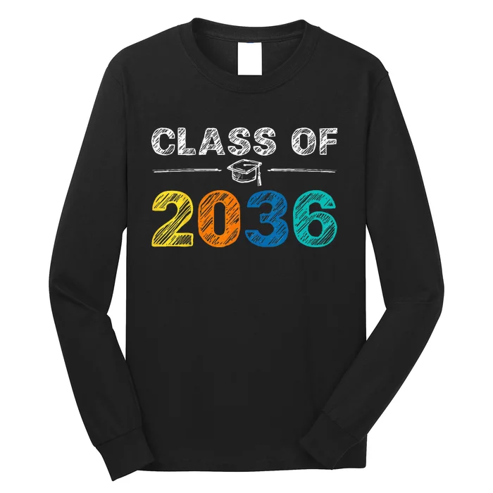 Class of 2036 Grow With Me First Day of School Graduation Long Sleeve Shirt