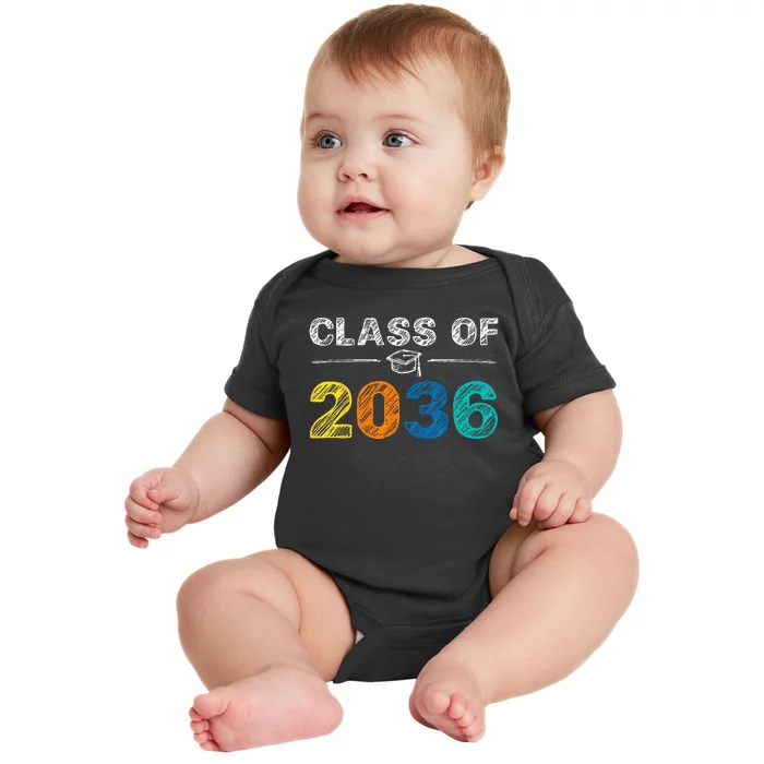 Class of 2036 Grow With Me First Day of School Graduation Baby Bodysuit