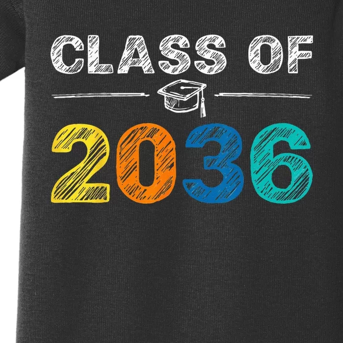 Class of 2036 Grow With Me First Day of School Graduation Baby Bodysuit