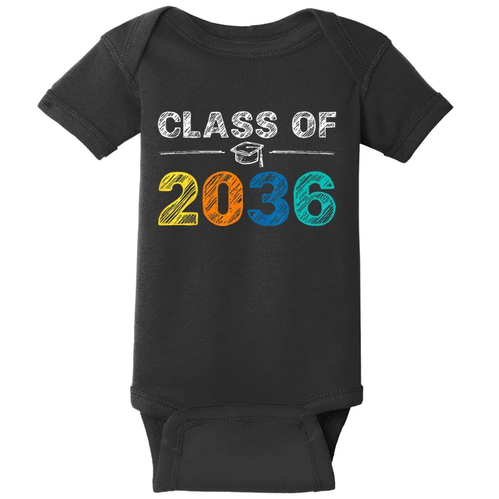 Class of 2036 Grow With Me First Day of School Graduation Baby Bodysuit