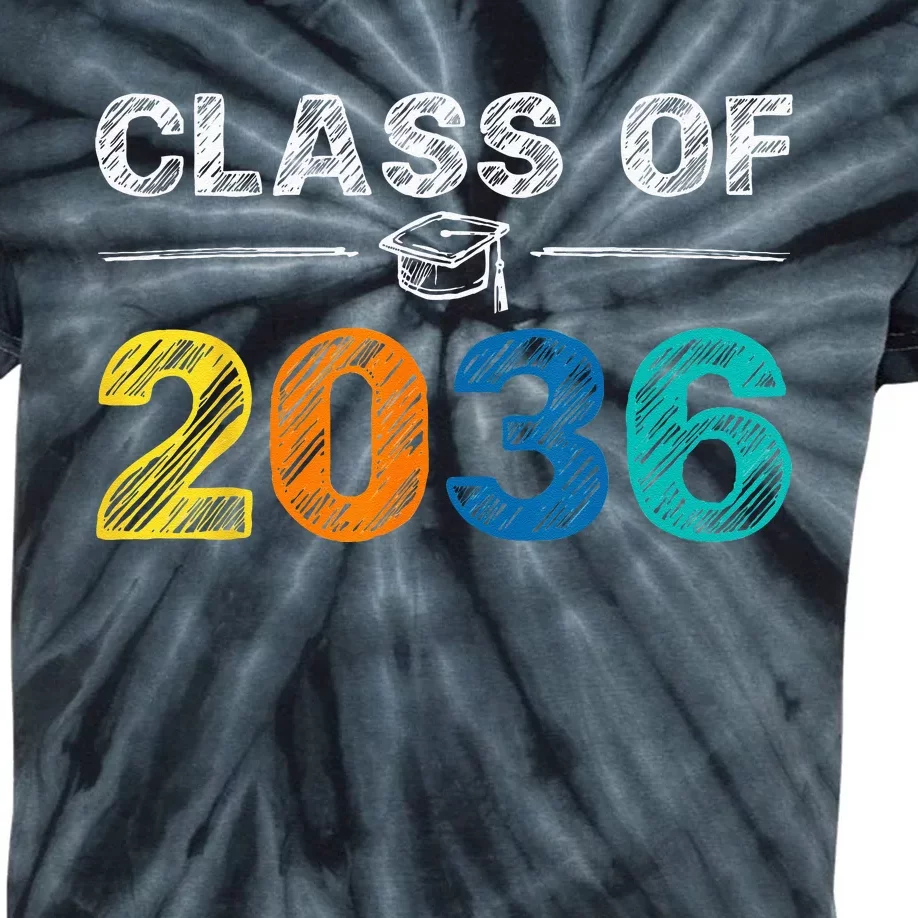 Class of 2036 Grow With Me First Day of School Graduation Kids Tie-Dye T-Shirt