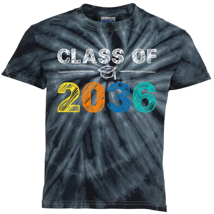 Class of 2036 Grow With Me First Day of School Graduation Kids Tie-Dye T-Shirt