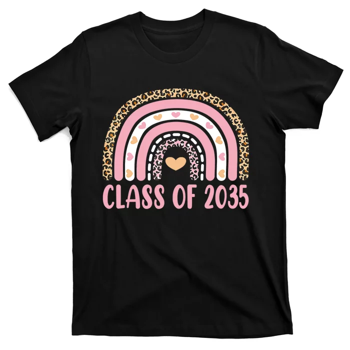 Class Of 2035 Rainbow Leopard Pre-k Grow with Me Graduation T-Shirt