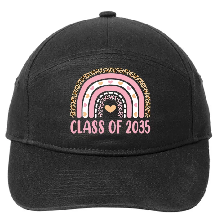 Class Of 2035 Rainbow Leopard Pre-k Grow with Me Graduation 7-Panel Snapback Hat