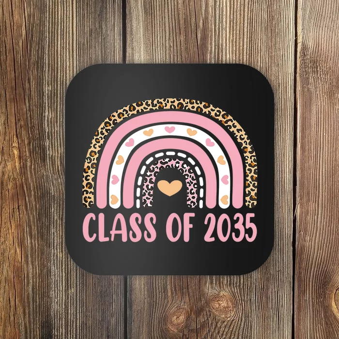 Class Of 2035 Rainbow Leopard Pre-k Grow with Me Graduation Coaster