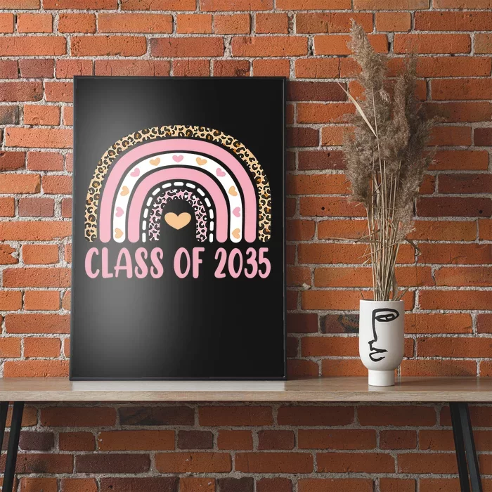 Class Of 2035 Rainbow Leopard Pre-k Grow with Me Graduation Poster