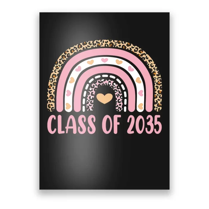 Class Of 2035 Rainbow Leopard Pre-k Grow with Me Graduation Poster